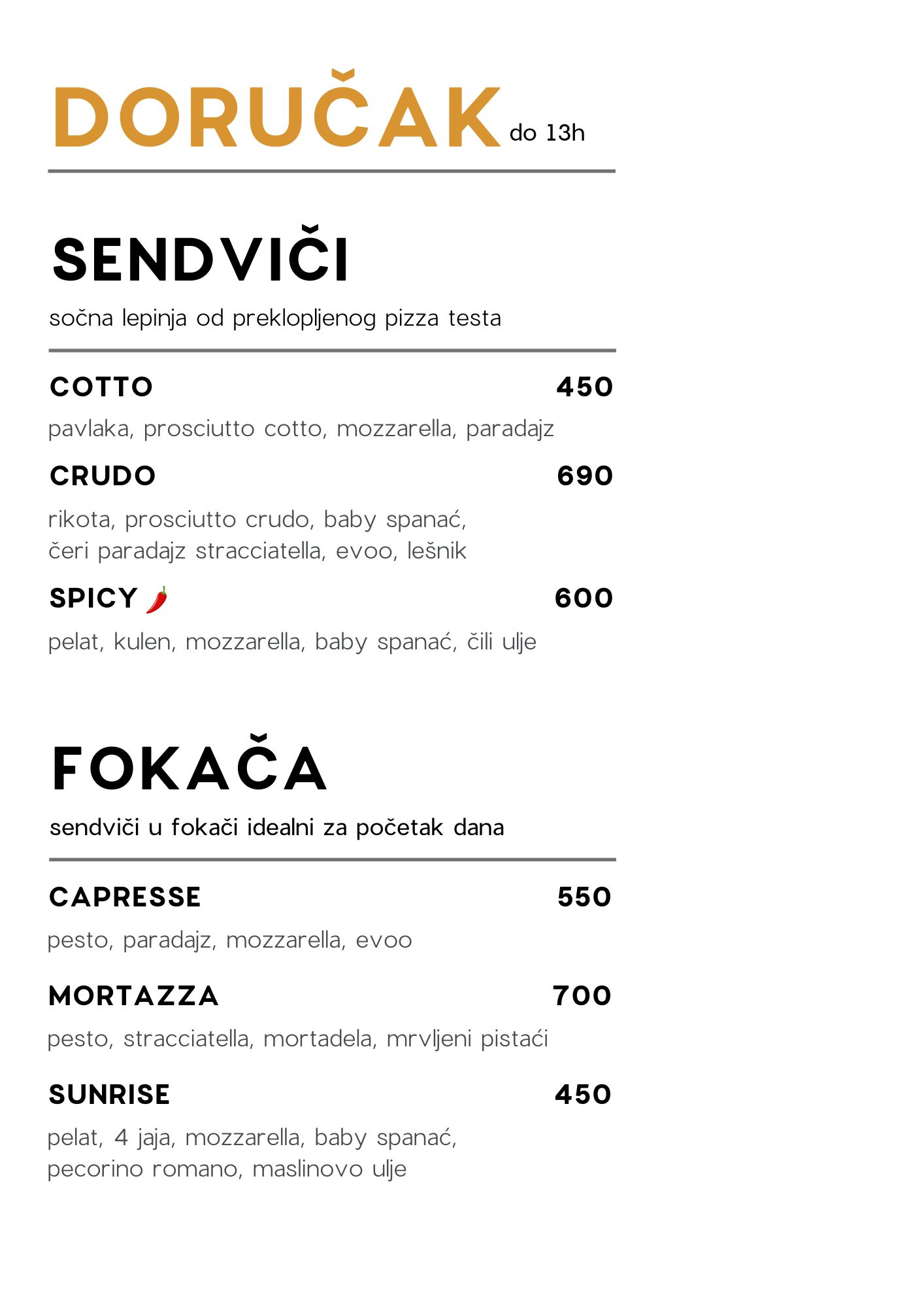 menu food