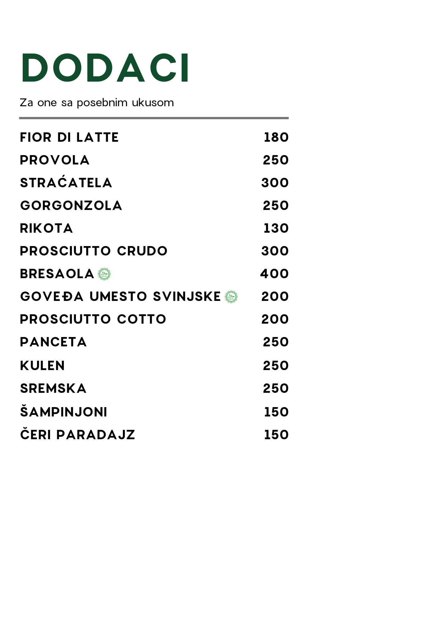 menu food